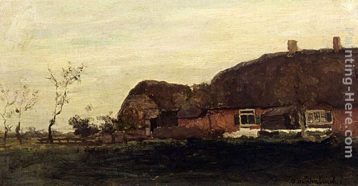 Jan Hendrik Weissenbruch A Farmhouse In A Polder Landscape